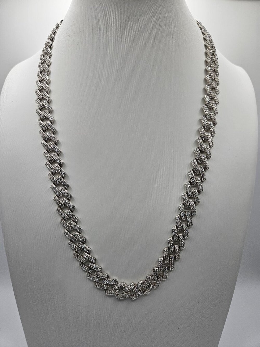 Moissanite Monaco Cuban Link Chain S925 11mm 22” 82.7g